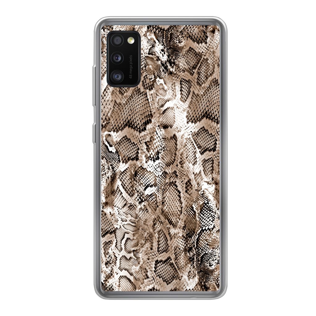 MuchoWow Handyhülle Schutzhülle Hülle für Samsung Galaxy A41 Tiermuster - Schlange - Haut Silikon Softcase Handy Hülle - Mobiltelefon