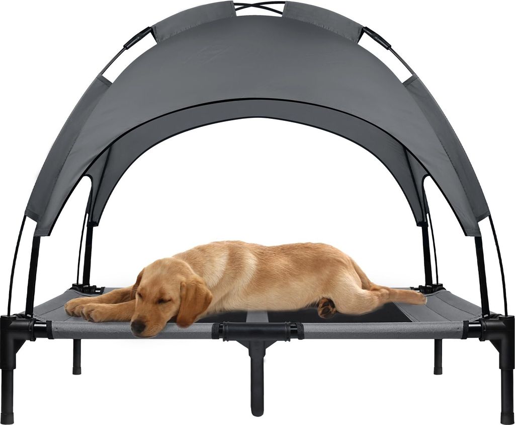 JNGLGO Erhöhtes Hundebett Haustierbett mit Baldachin, Produktbild 