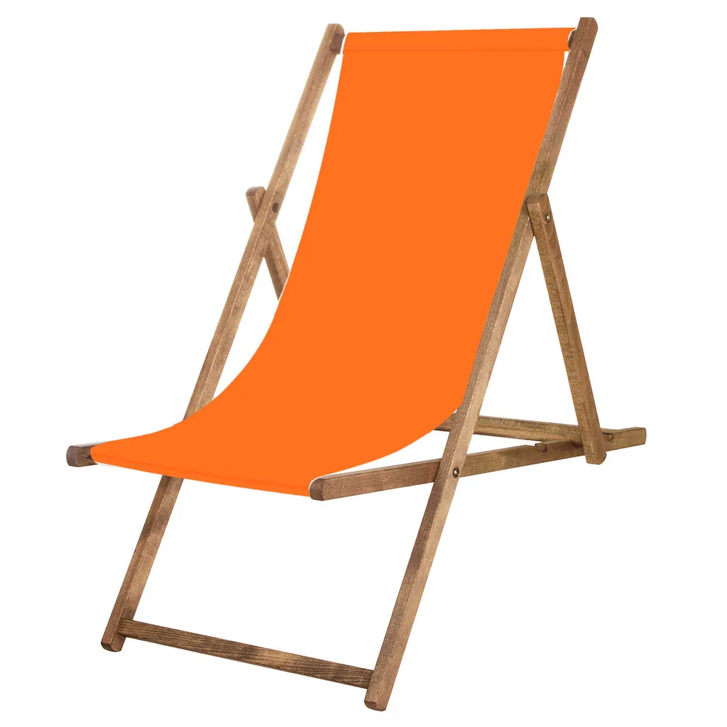 Sedia da Spiaggia Pieghevole Arancione - Legno di Faggio Impregnato Relax
