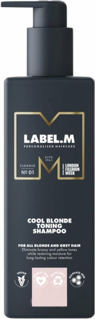 Label.M Cool Blonde Toning Shampoo tönendes Shampoo für platinblondes und graues Haar 1000 ml