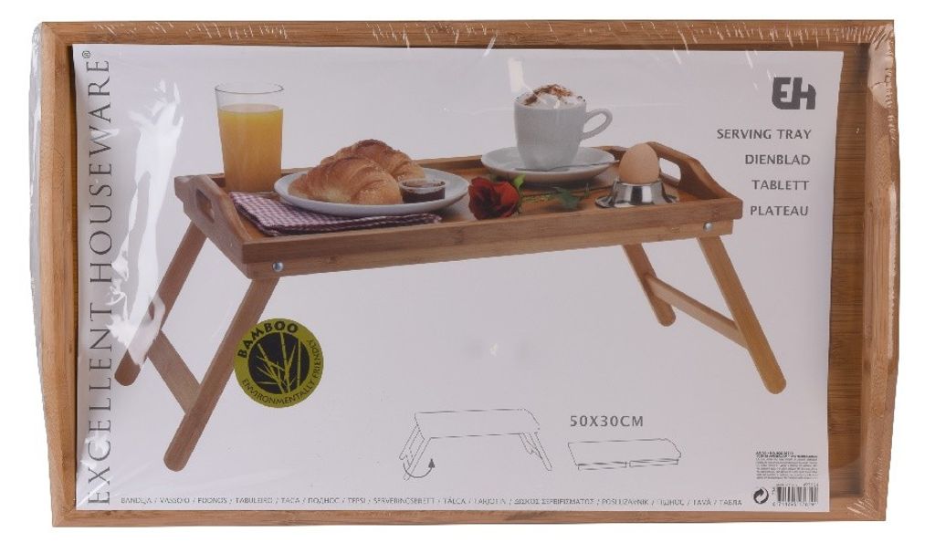 Vassoio da letto con gambe pieghevoli 50 x 30 cm ECCELLENTE Immagine del prodotto 