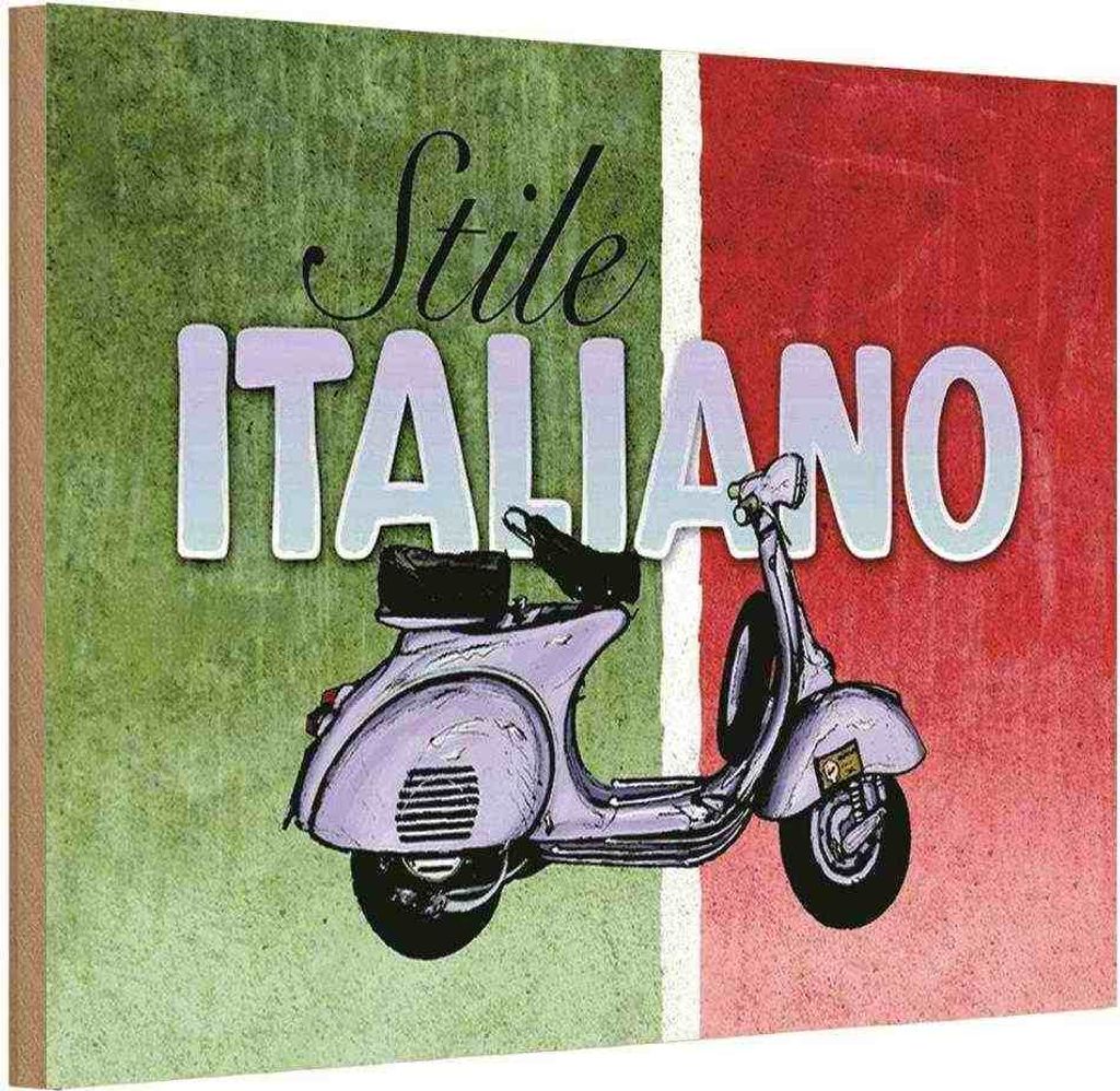 vianmo Holzschild 12x18 cm Mofa Stile Italiano Italien Produktbild 