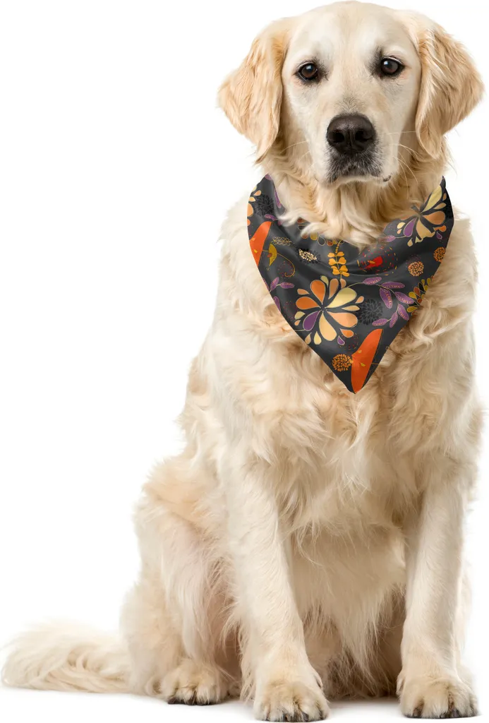 Bandana ABAKUHAUS Pet 40x40 - Foto Perfette con Fiori Autunnali