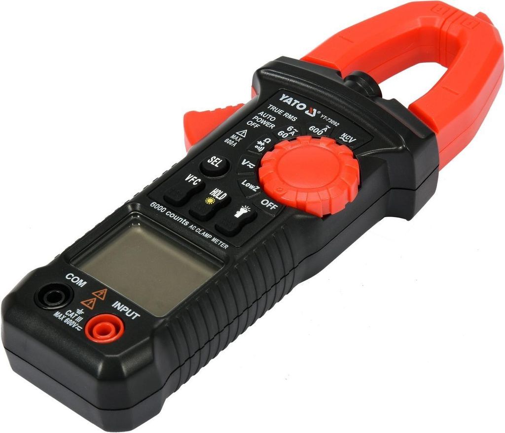 Yato YT-73092, LCD, CAT II 600V, 190 g, Čierna, Červená Obrázok produktu 