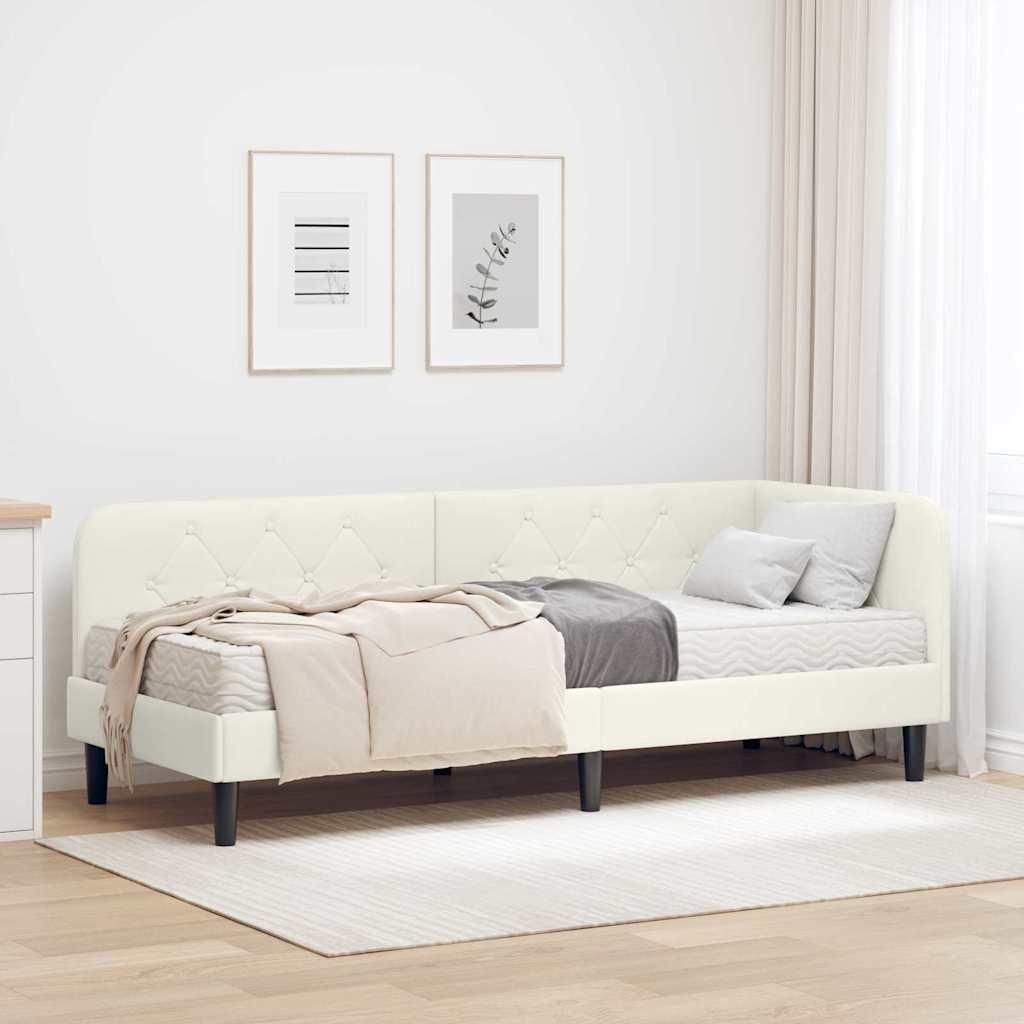 Maison Exclusive - Eckbettgestell Creme 80 x 200 cm Samt