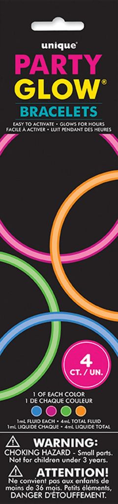 Knicklicht Leucht Armband 4St. Bunt