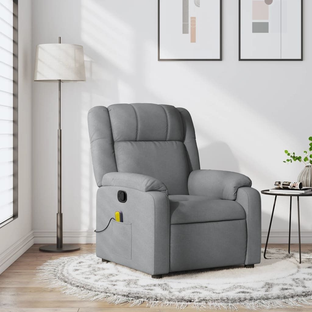 Maison Exclusive - Massagesessel Hellgrau Stoff
