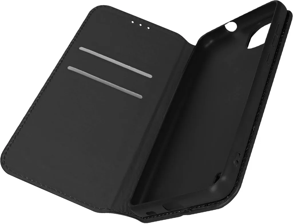 Cover Wiko Y82 Avizar Classic Edition - Custodia a Libro Ecopelle Nera