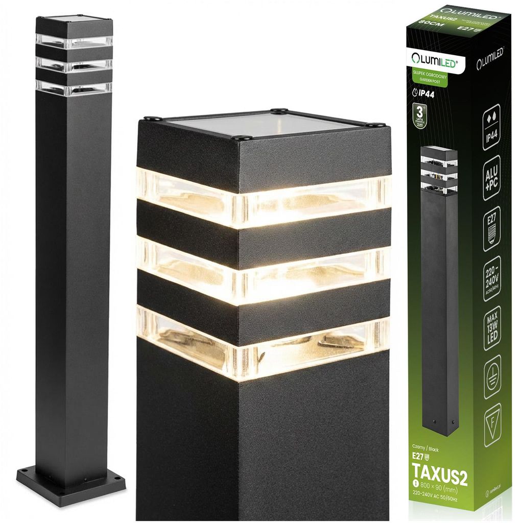 Lampa Ogrodowa Słupek Zewnętrzny Stojący E27 LED TAXUS 2 Zdjęcie produktu 