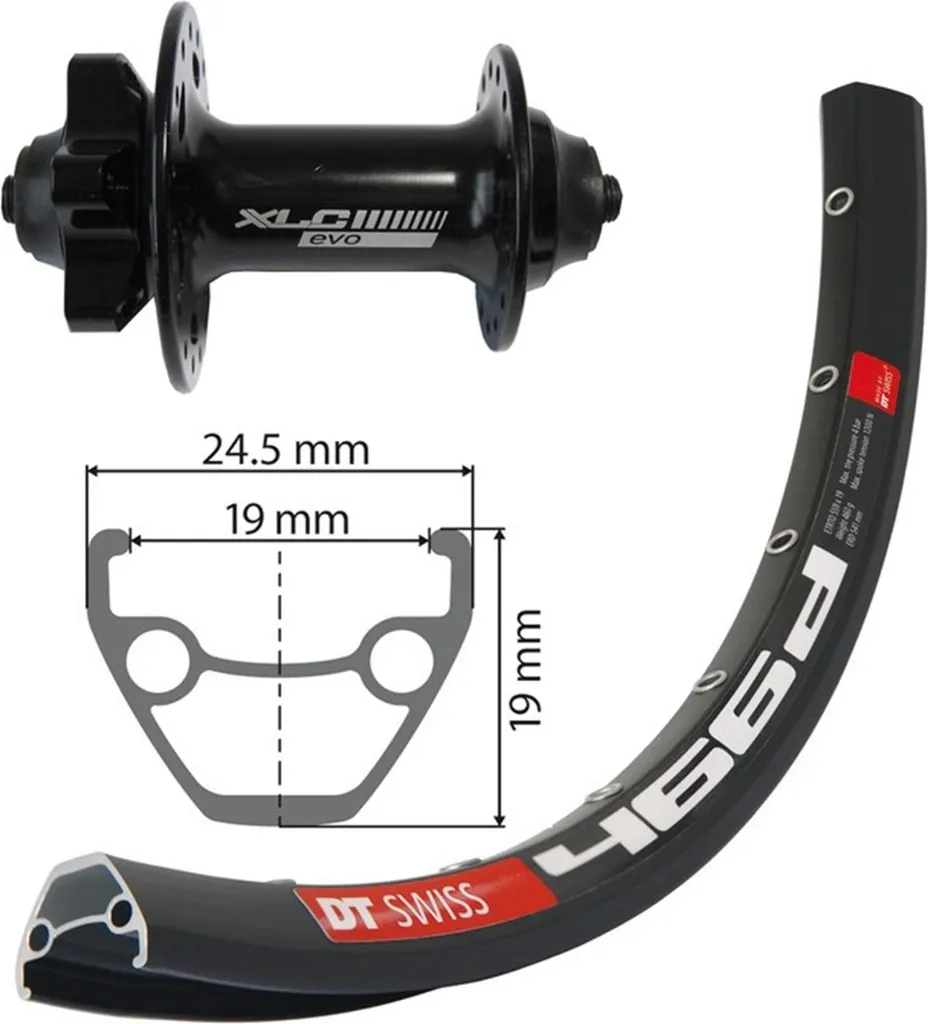 Roue Avant 27,5 DT Swiss 466d pour Frein à Disque 6 Trous et Moyeu XLC