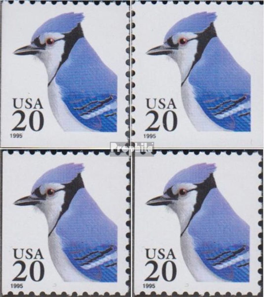 Briefmarken USA 1995 Mi 2574Dl,Dr,Eru,Eul (kompl.Ausg.) postfrisch Tiere - Blauhäher