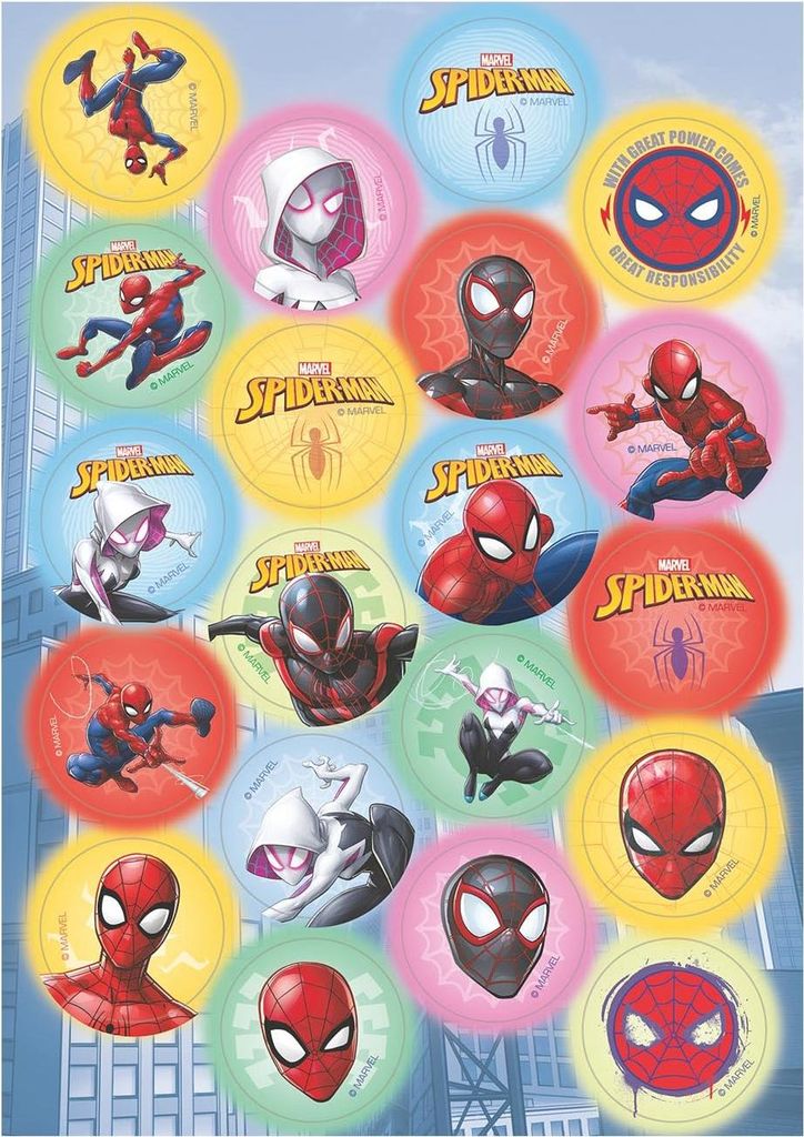 dekora - Spiderman Mini Cake Topper aus Oblate - Cupcakes, Produktbild 