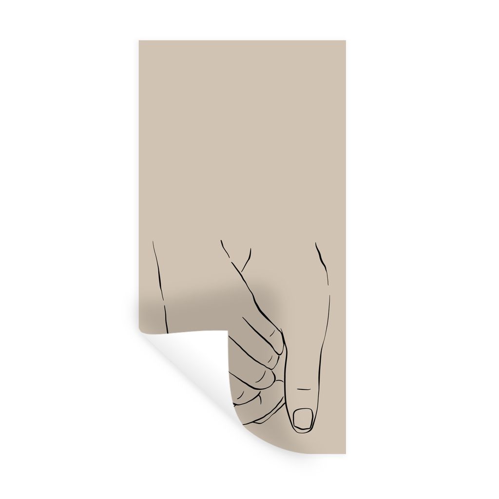 MuchoWow Wandtattoo Wandsticker Wandaufkleber Beziehung - Linienkunst - Valentinstag 40x80 cm Selbstklebend und Repositionierbar - Repositionierb...