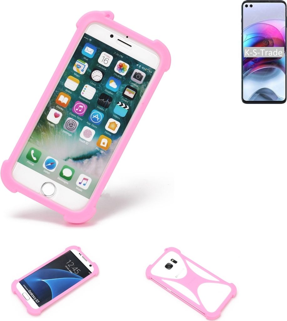 K-S-Trade Handy Hülle kompatibel mit Motorola Edge S Schutz Hülle Bumper Silikon Schutz Hülle Cover Case Silikoncase Silikonbumper TPU Softcase
