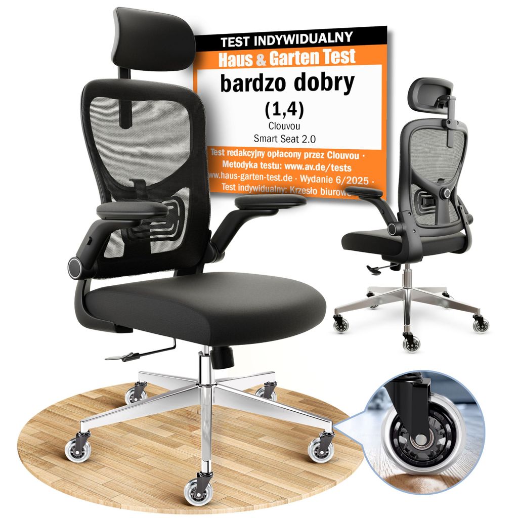 Krzesło biurowe CLOUVOU SmartSeat, krzesło do biurka, Zdjęcie produktu 