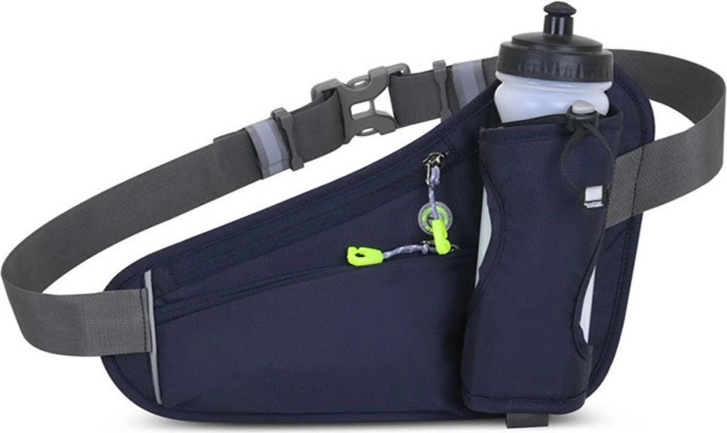 Bauchtasche mit Wasserflaschenhalter – Wasserabweisende Outdoor Hüfttasche für Laufen, Radfahren, Camping, Verstellbarer Sport-Taillenbeutel au...