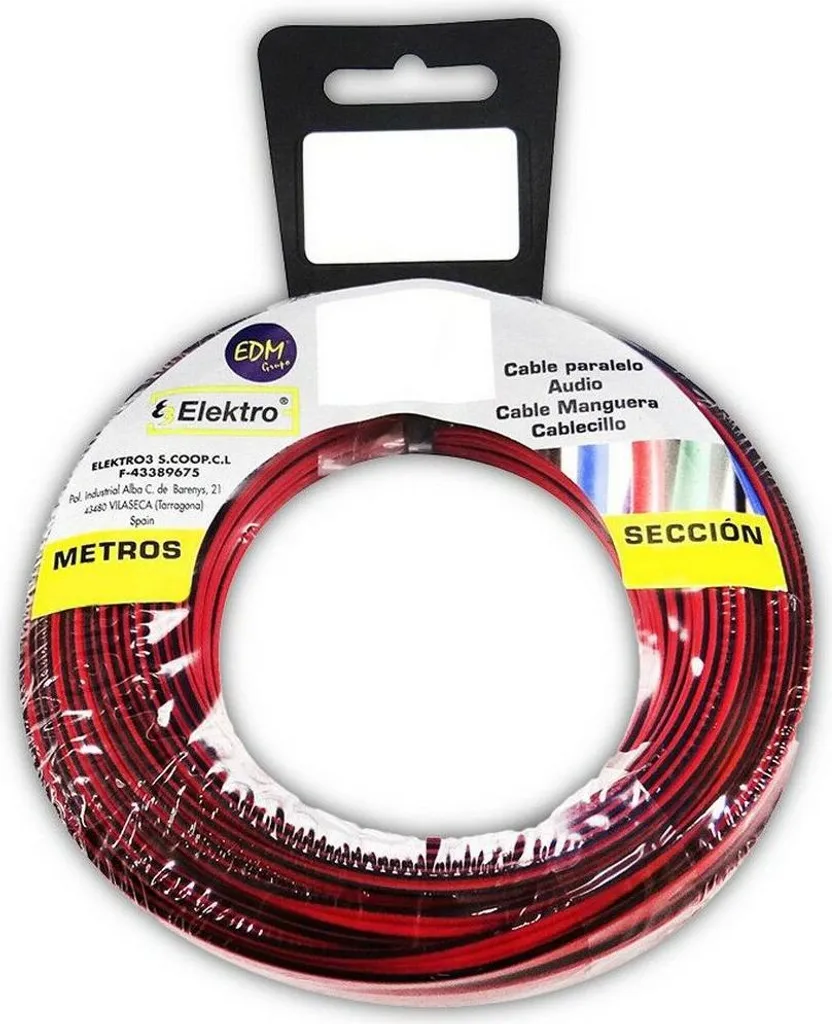 Cavo Audio EDM 2x0,75 mm 10m Rosso/Nero | Piattina Casse Hi-Fi