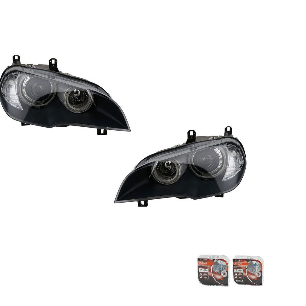Johns, Scheinwerfer Set L R + Osram Night Breaker Laser passend für BMW X5 E70 63127278045 63127158927 63127278046 63127158928