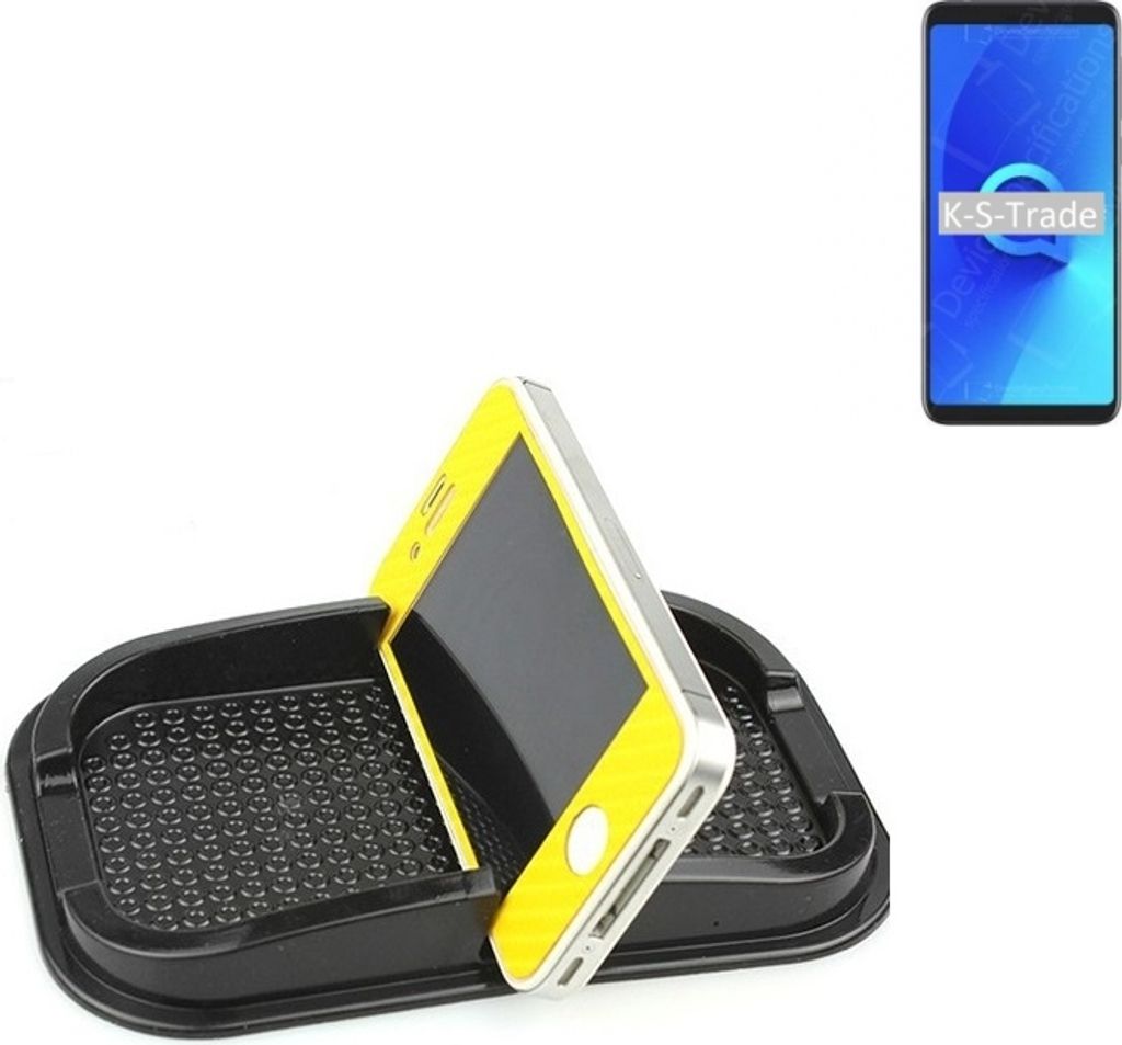 K-S-Trade Auto Anti Rutsch Matte Smartphone-Halter kompatibel mit Alcatel 3V (2019) Haft Pad Armaturenbrett Handy-Halterung Silikon
