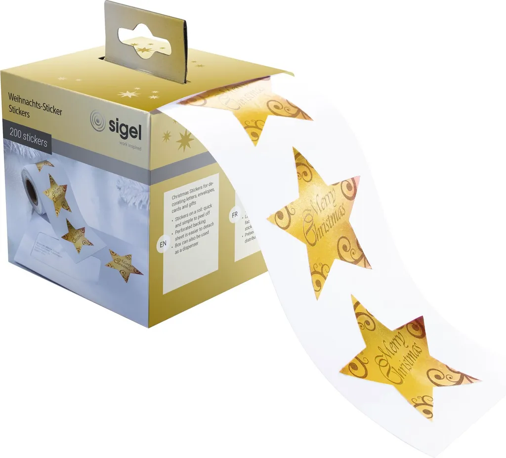 Sigel CS112: Le Stelle Oro per il tuo Natale Social - 200 Sticker Premium