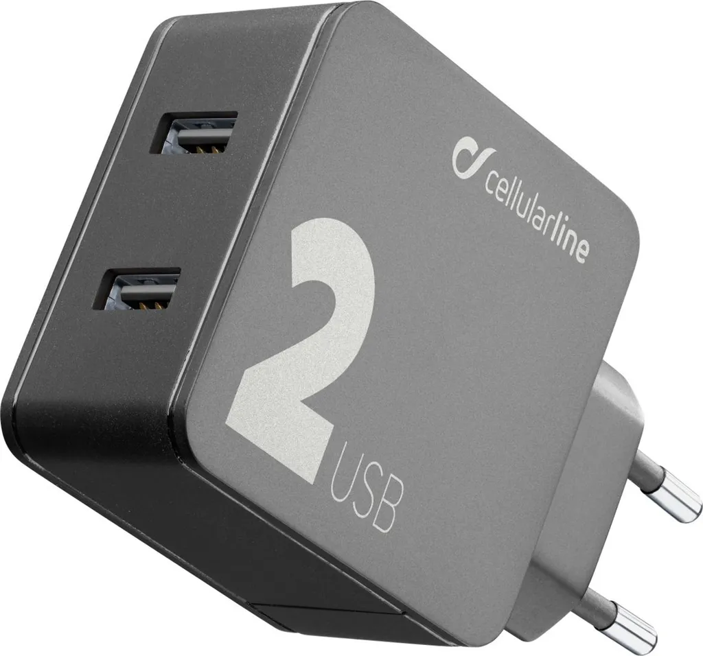 Cellularline Multipower 2: Caricabatterie Auto USB per iPhone e Samsung - 1