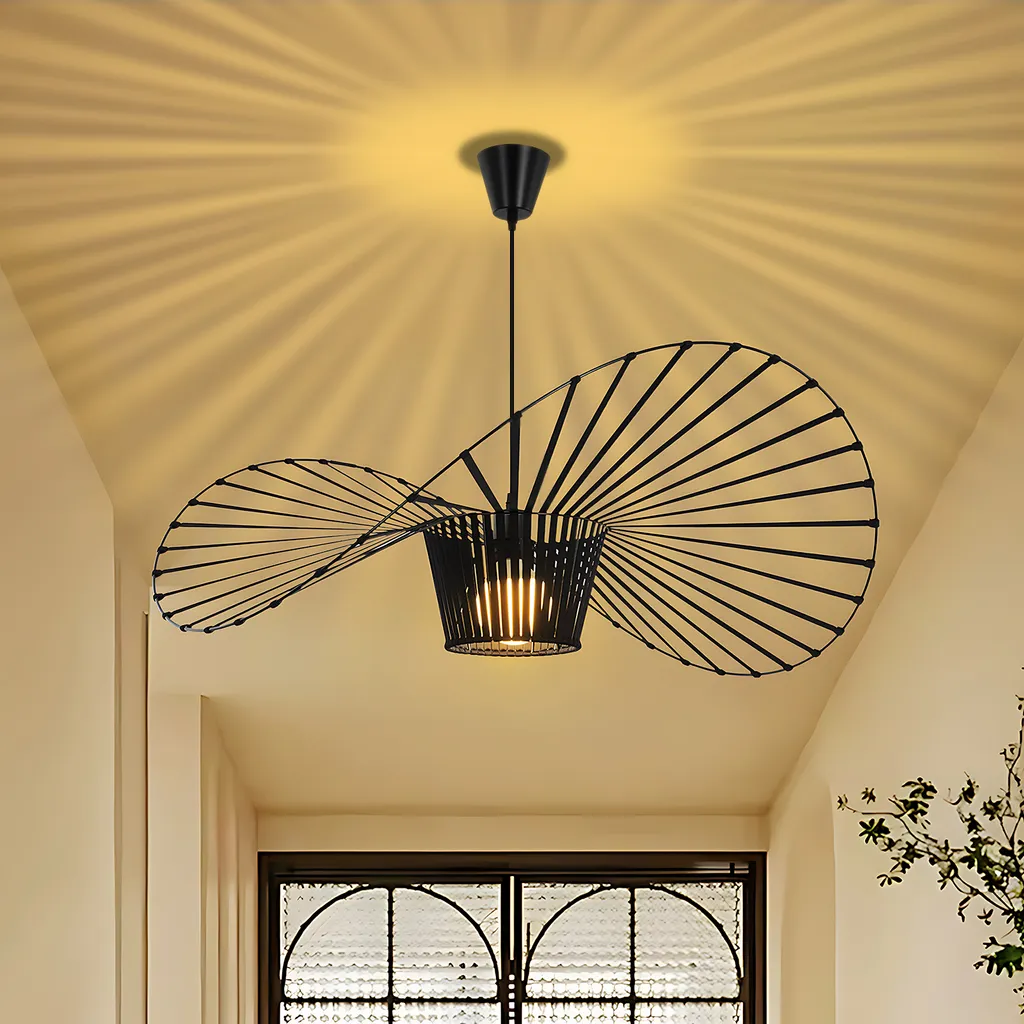 Lampe suspendue ZMH 60cm noire culot E27 pour table à manger et salon