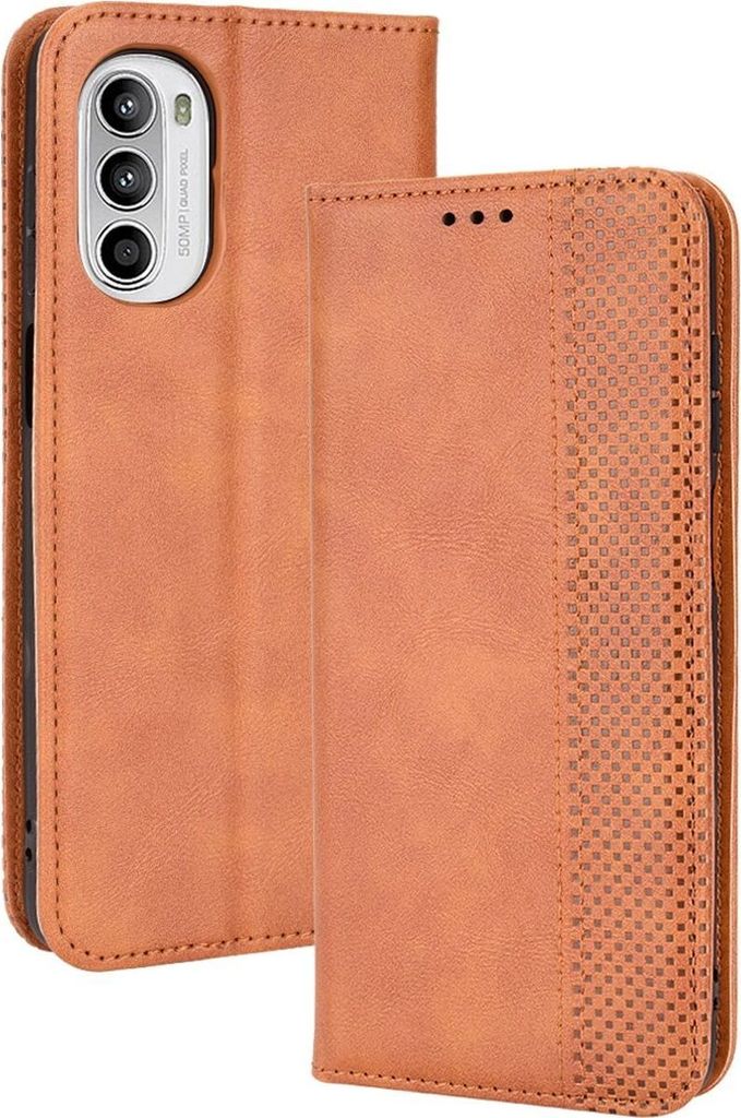 Mobigear Sensation Motorola Moto G52 Hülle Klapphülle Geldbörse - Braun