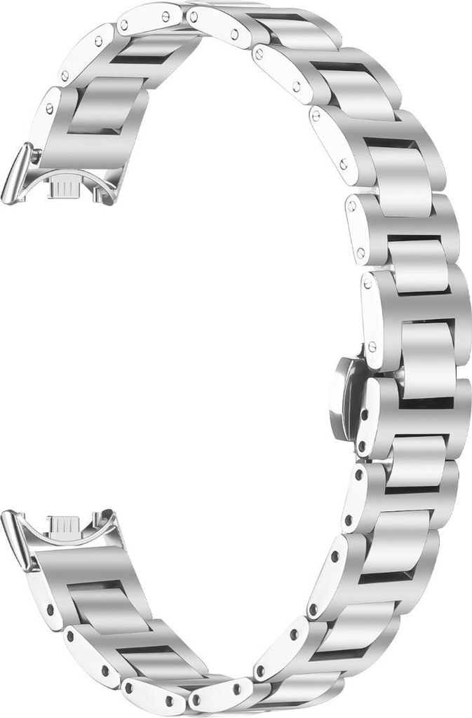 INF Elegantes Edelstahlarmband für Xiaomi Band 8/9/10 - Blue Balloon Stil Silber