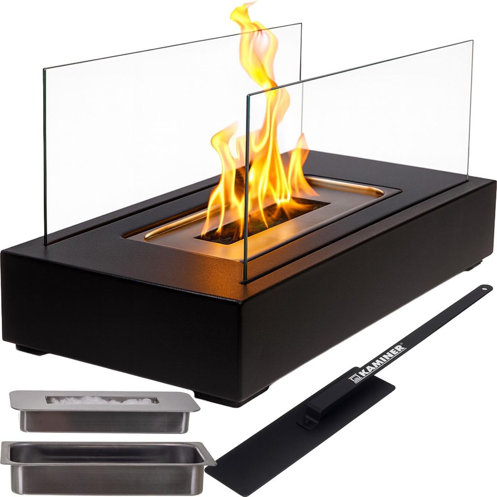 Bioethanol Standkamin 35×18×17 cm Stahl pulverbeschichtet, Produktbild 