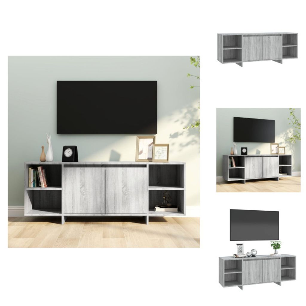 vidaXL TV-Schrank Grau Sonoma 130x35x50 cm Holzwerkstoff - TV-Möbel