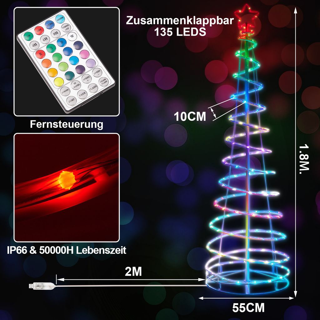 LED Spiral Weihnachtsbaum Dimmbar RGB Kaufland.de