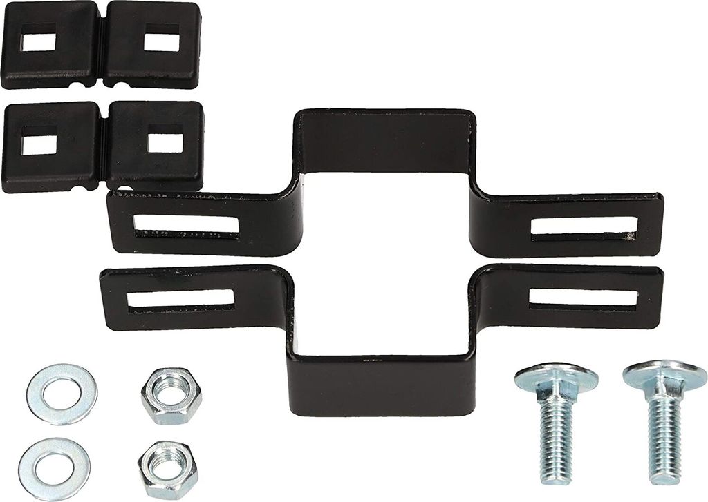 KOTARBAU Mittelschelle rechteckig 60x40mm Zaunschelle für Zaunpfosten Schwarz Befestigung von Gitterstabmatten