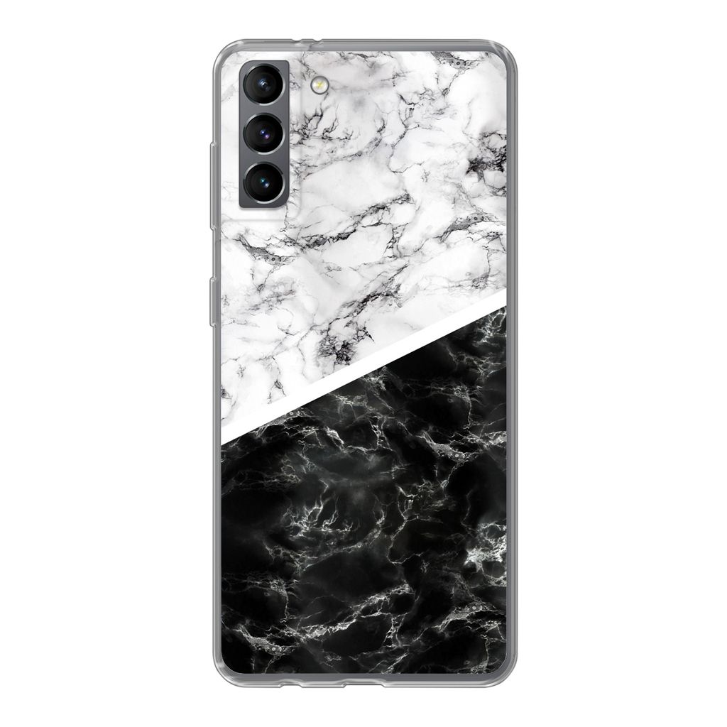 MuchoWow Handyhülle Schutzhülle Hülle für Samsung Galaxy S21 Plus Marmor - Chic - Collage Silikon Softcase Handy Hülle - Handy-Tasche