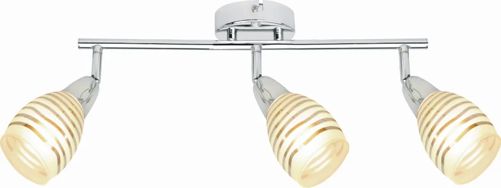 Plafonnier JUBILAT Candellux écru et chrome 3xE14, design 20x59x7 cm