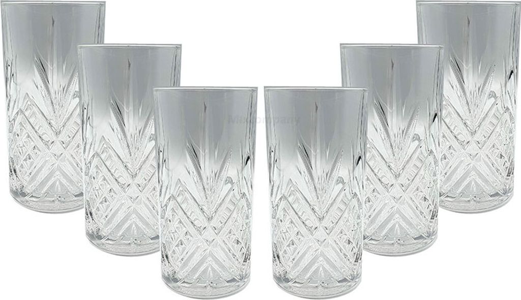 Hendricks Gin 6er Set Longdrinkgläser / 6x Longdrinkglas / Glas mit branding