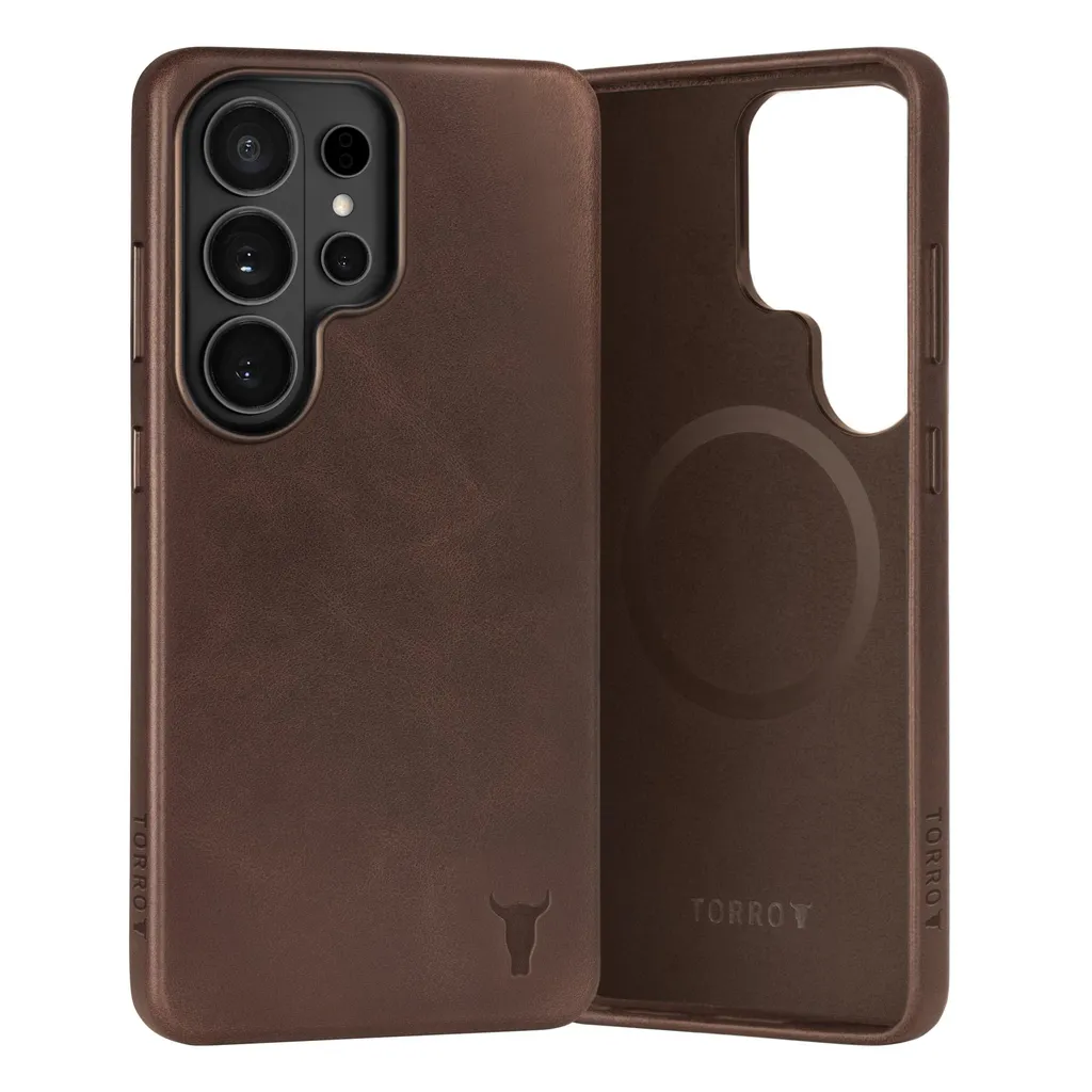 Custodia Sottile TORRO Pelle Marrone Scuro per Galaxy S26 Ultra