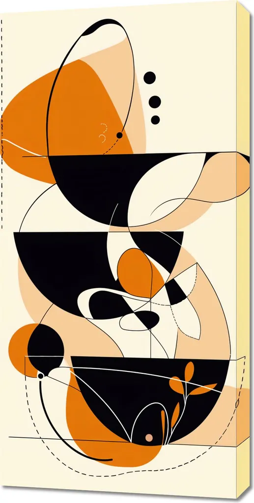 Déco Murale Salon : Image Cercles Dansants 50 x 100 cm Style Scandinave