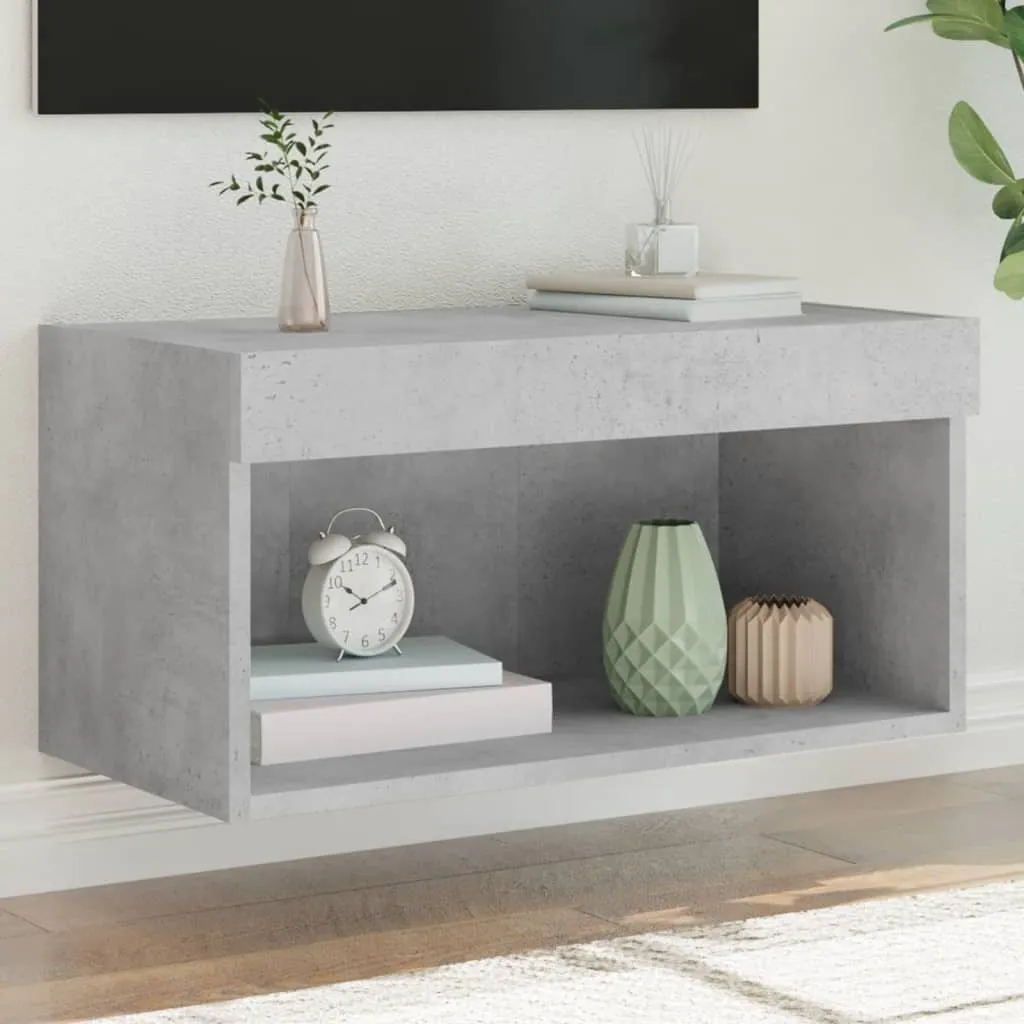 Maison Exclusive - Mobile TV con luci LED grigio cemento 60x30x30 cm