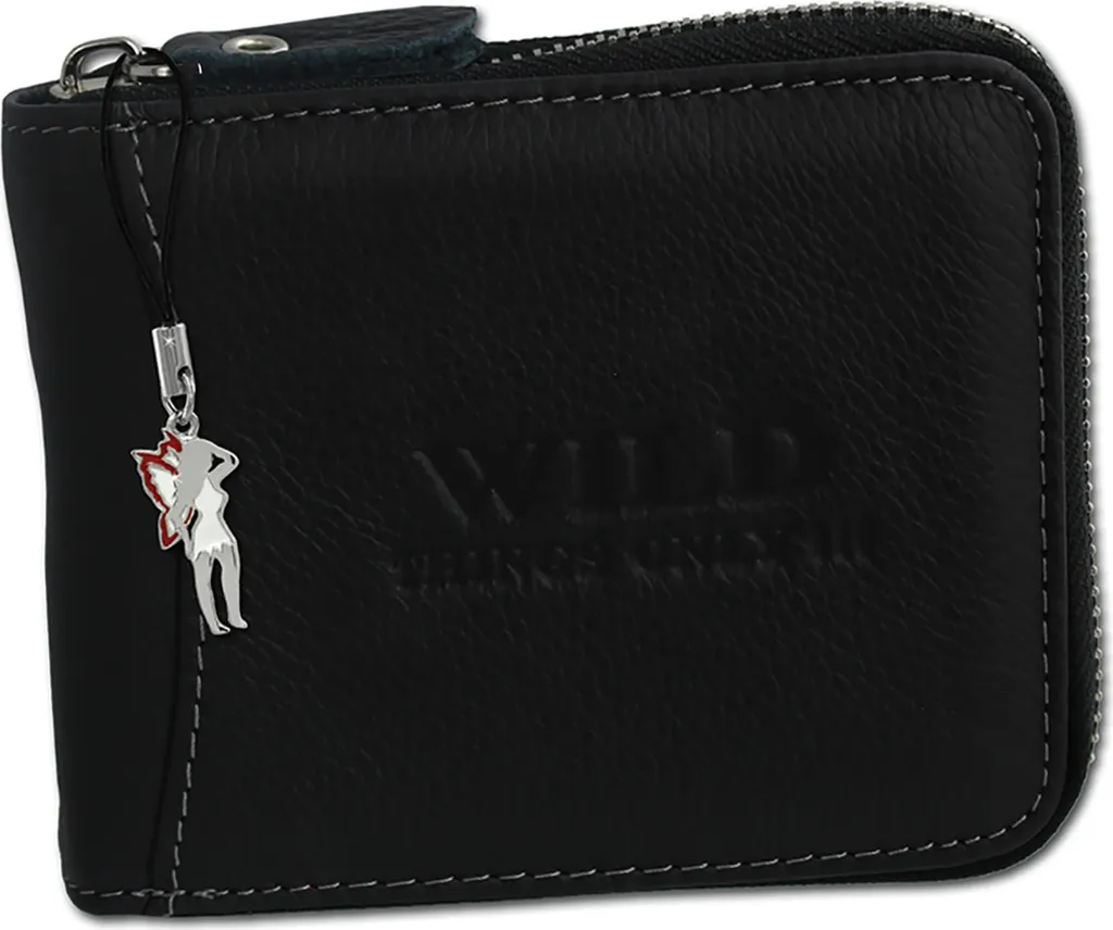 Portafoglio Robusto Wild Things Only D2OPJ112S in Pelle Nera Vera