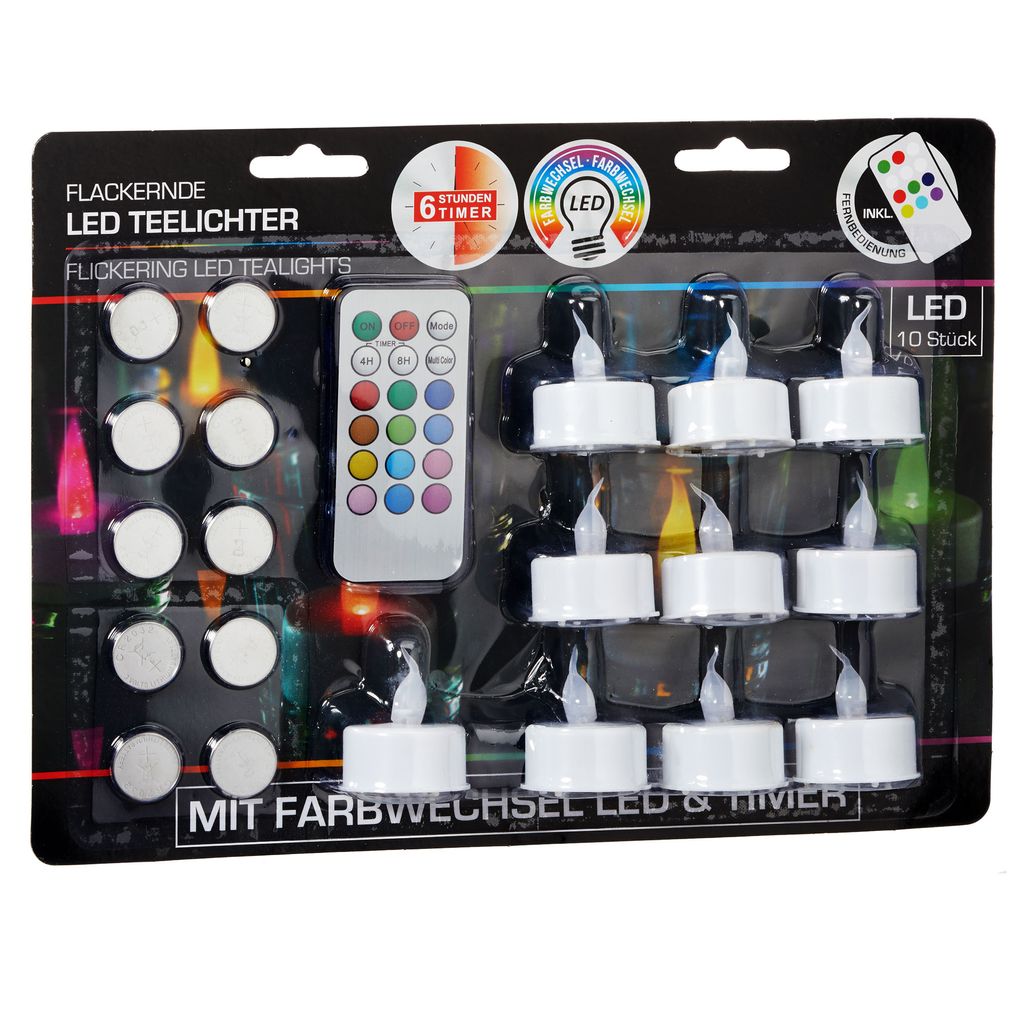 Set di 10 candeline LED premium con telecomando - Colori Immagine del prodotto 