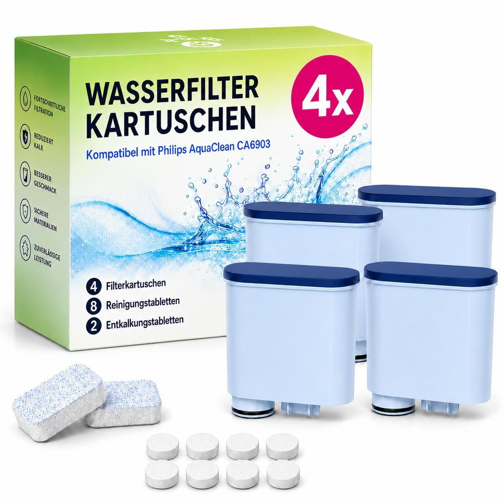 4x Ersatz-Wasserfilter für Philips AquaClean CA6903/10, Produktbild 