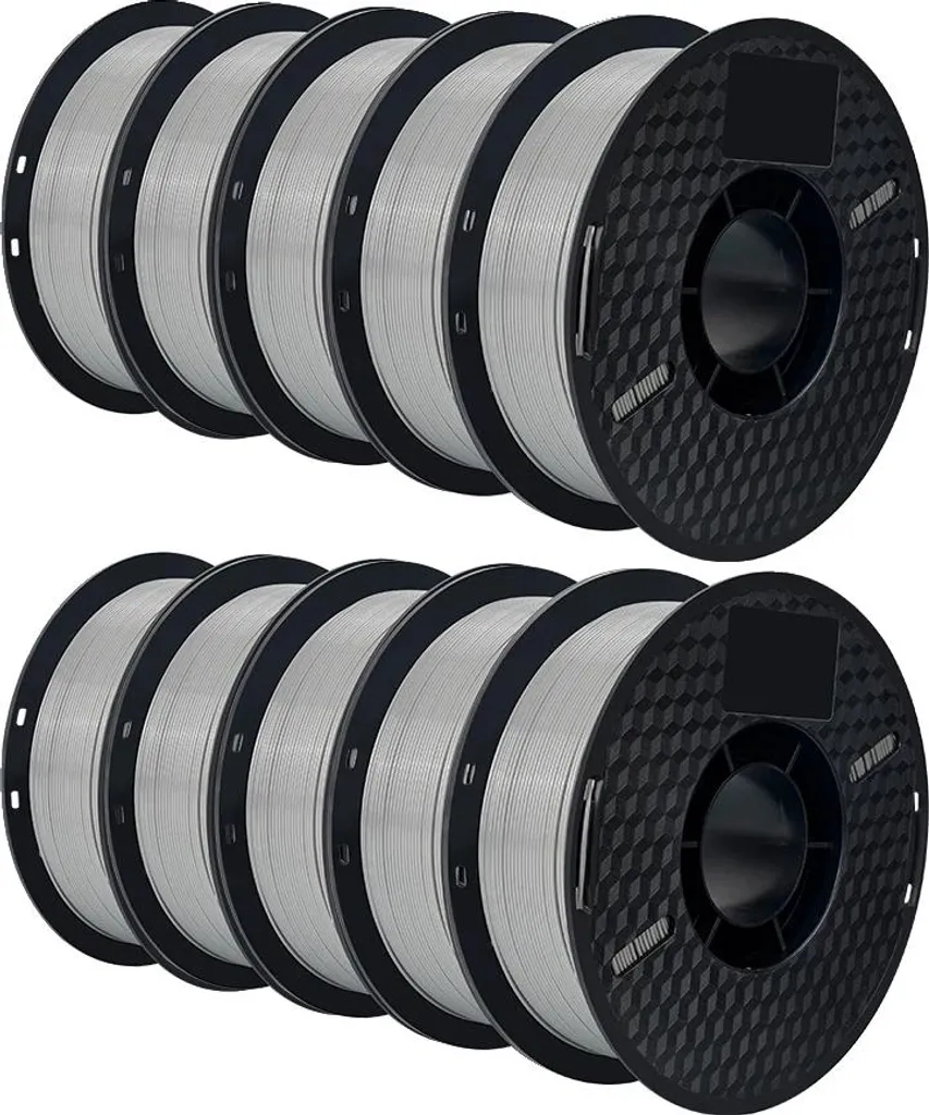 Filament 3D pour Prototypage : Pack 10kg PLA et 10kg PETG Gris Résistant