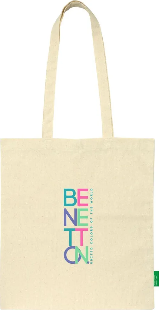 Sac à main Benetton Natural Beige en bandoulière chic et décontracté