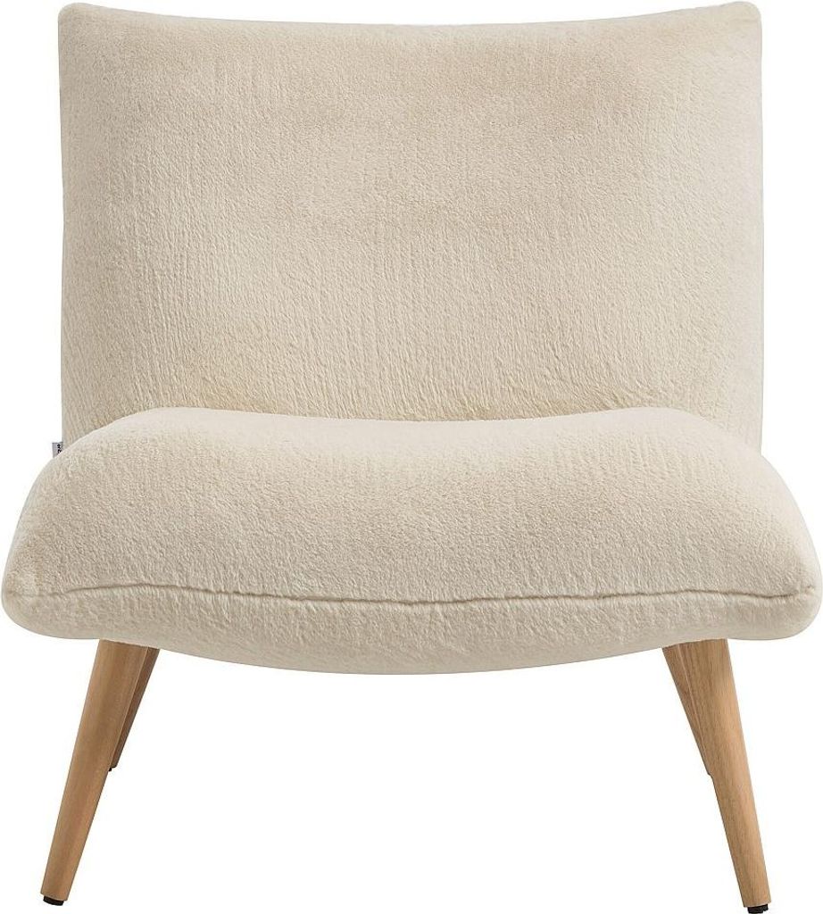 Sessel aus beigem Kunstfell PEPITA