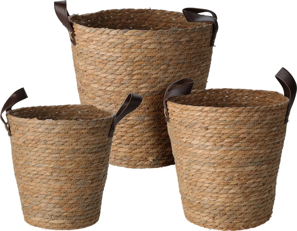 Paniers de rangement ronds en jonc de mer naturel pour la maison