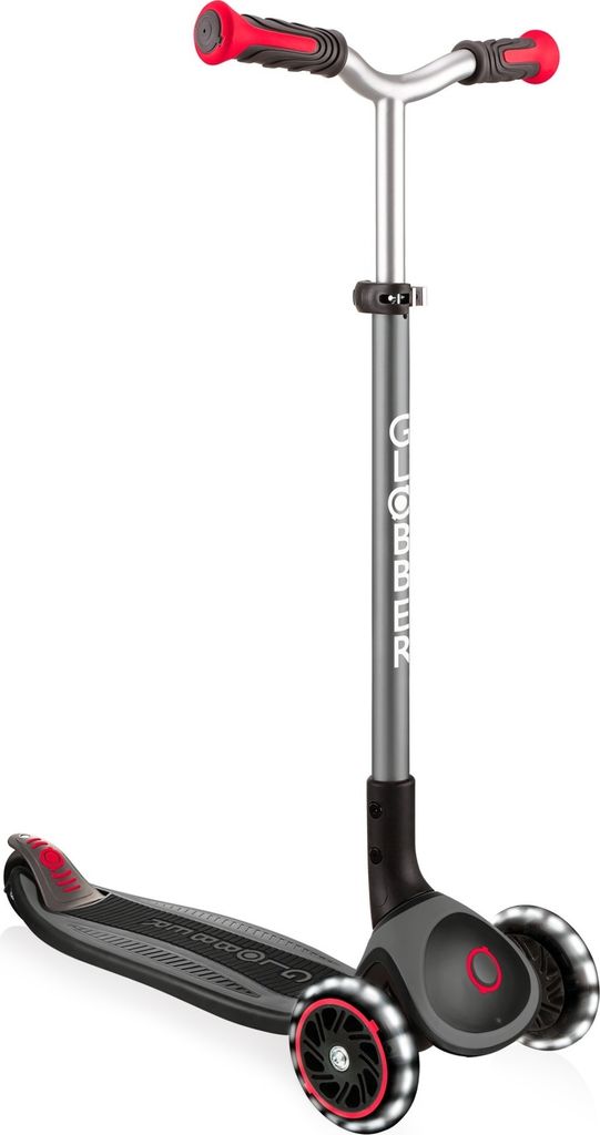 Globber Master Lights mit leuchtenden Vorderräder, Farbe:Schwarz - Rot