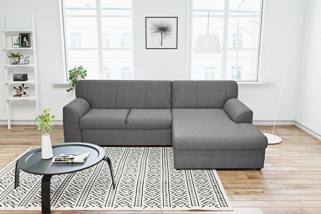 DOMO Collection Polsterecke TOPPER Ecksofa moderne Couch in L-Form kleine Polsterecke mit Bettfunktion
