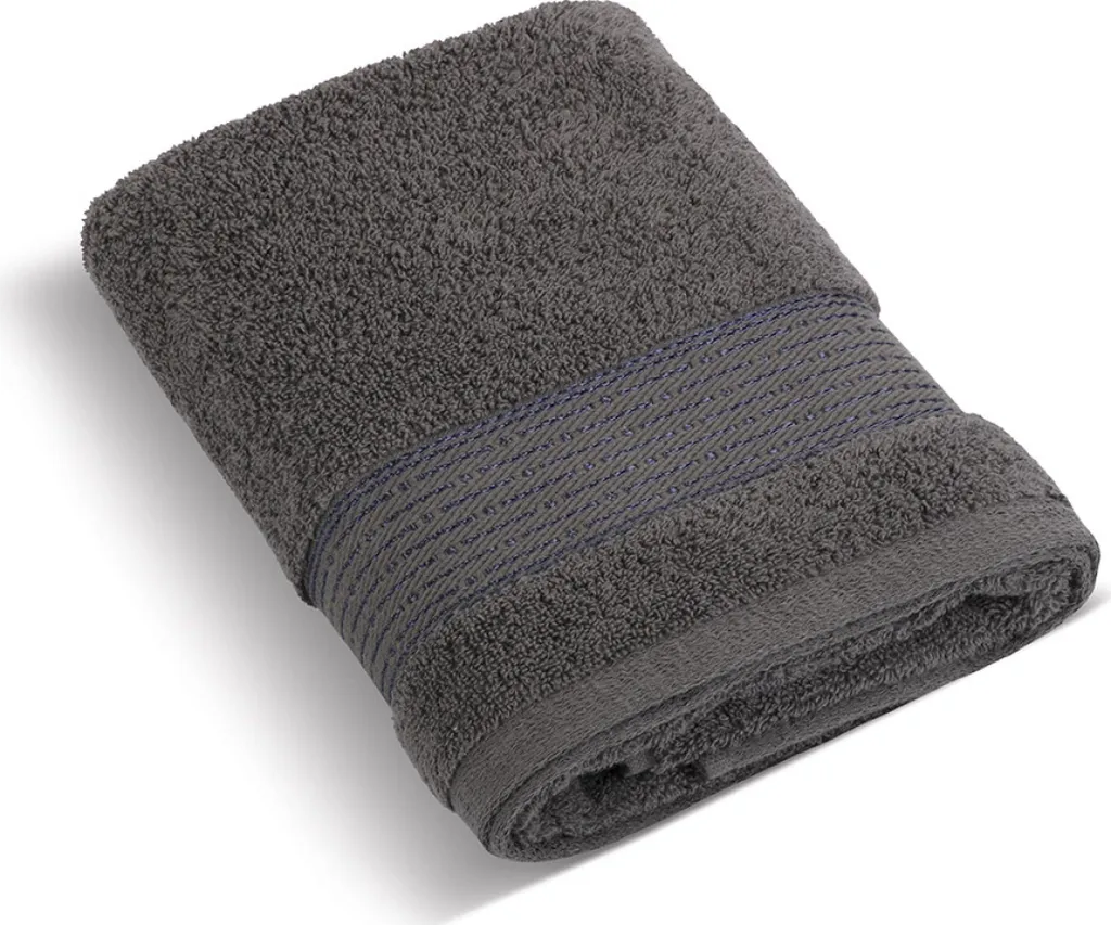 Asciugamano in spugna 50x100cm a righe 450g grigio scuro