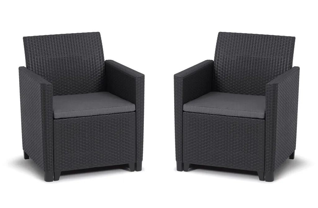 Fauteuils Extérieurs Keter Marie Duo Set Graphite - Design Ergonomique 2pcs