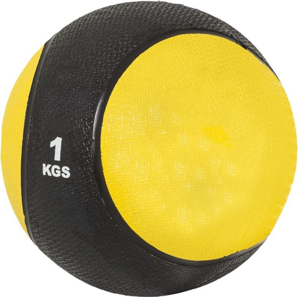 GORILLA SPORTS Medizinball - 1kg Gewichte, mit griffiger Oberfläche, aus Gummi, Gelb - Slam Ball, Gewichtsball, Trainingsball, Slamball